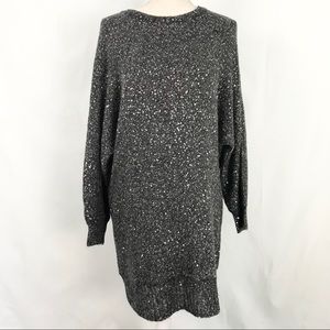 Frame Oversized Sequin Sweater Dress 